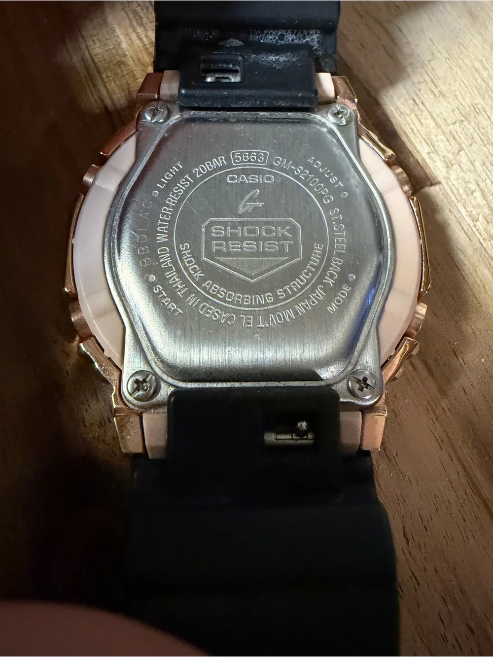 G-Shock Rose Gold Case with Black Band Analog-Digital Watch